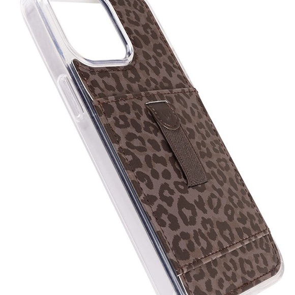 WalliCase Leopard Print Phone Case with Card Holder for iPhone 15 Pro Max - Picture 2 of 3